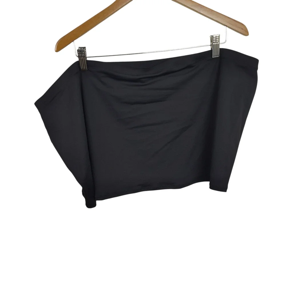 Skims Swim Micro Mini Skirt Womens 4X Black Onyx Recycled Swimwear Coverup NWT